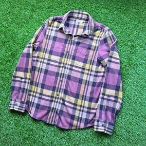 Faherty Legend Sweater Shirt Women's XSmall Purple Plaid Cabin Core Outdoor